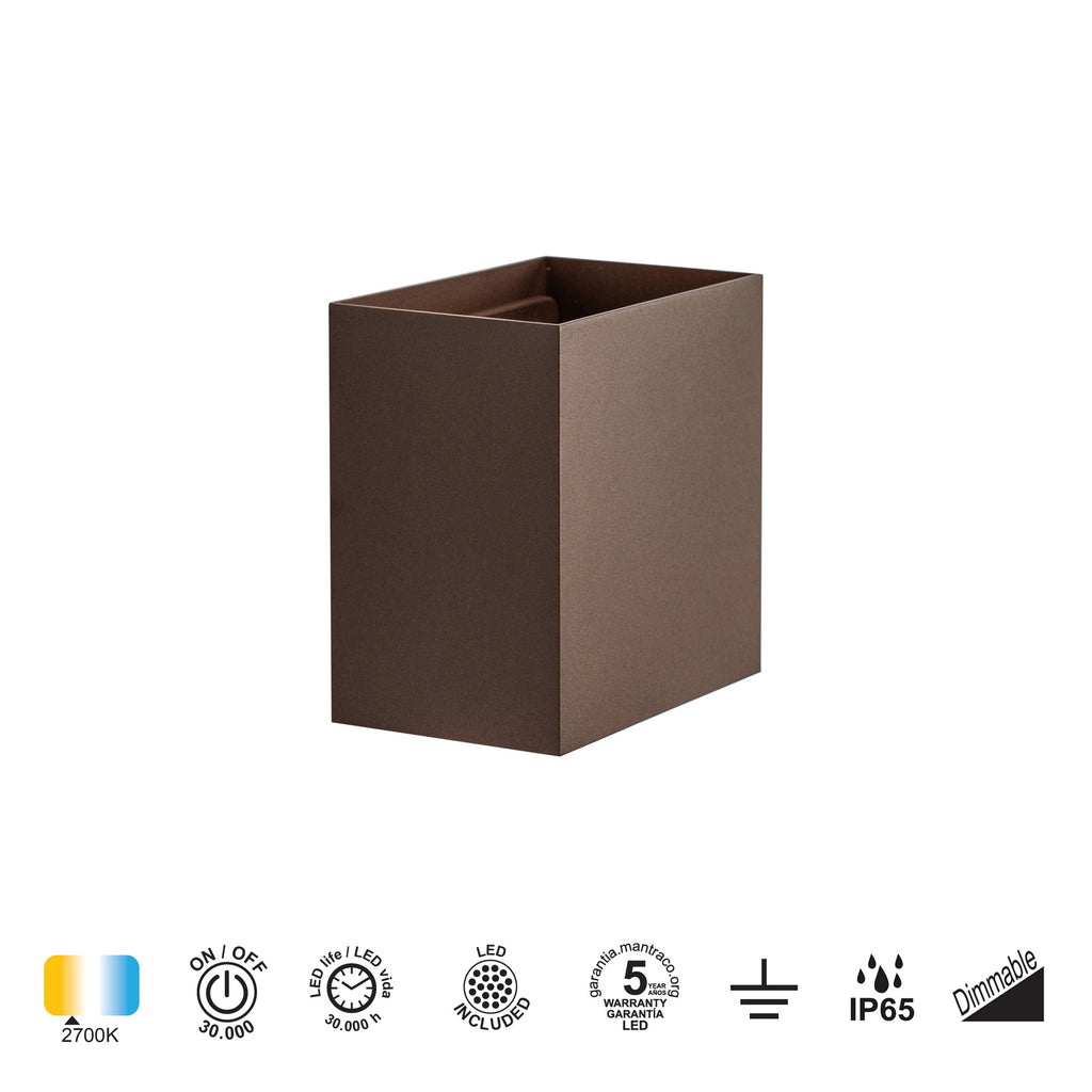 Mantra DAVOS vanjska zidna LED svjetiljka 20W 2700K IP65 150MM SMEĐA