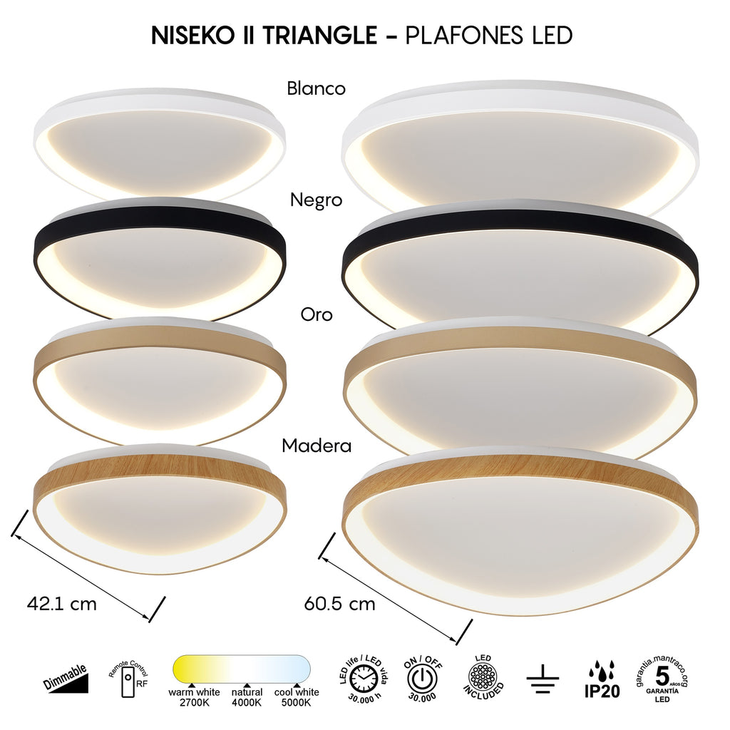 Mantra NISEKO II DIMABILNA stropna svjetiljka LED 42W CCT 42CM CRNA