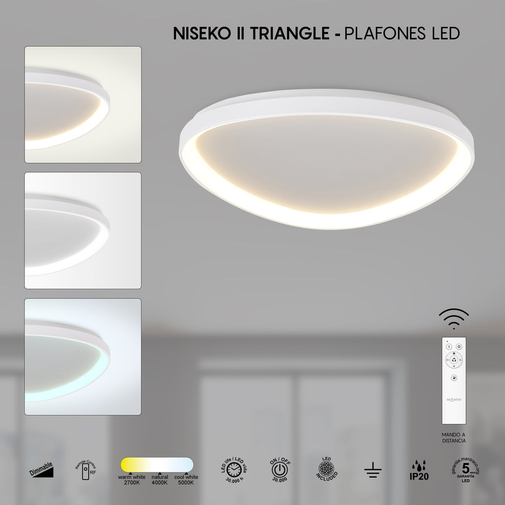 Mantra NISEKO II DIMABILNA stropna svjetiljka LED 62W CCT 61CM BIJELA