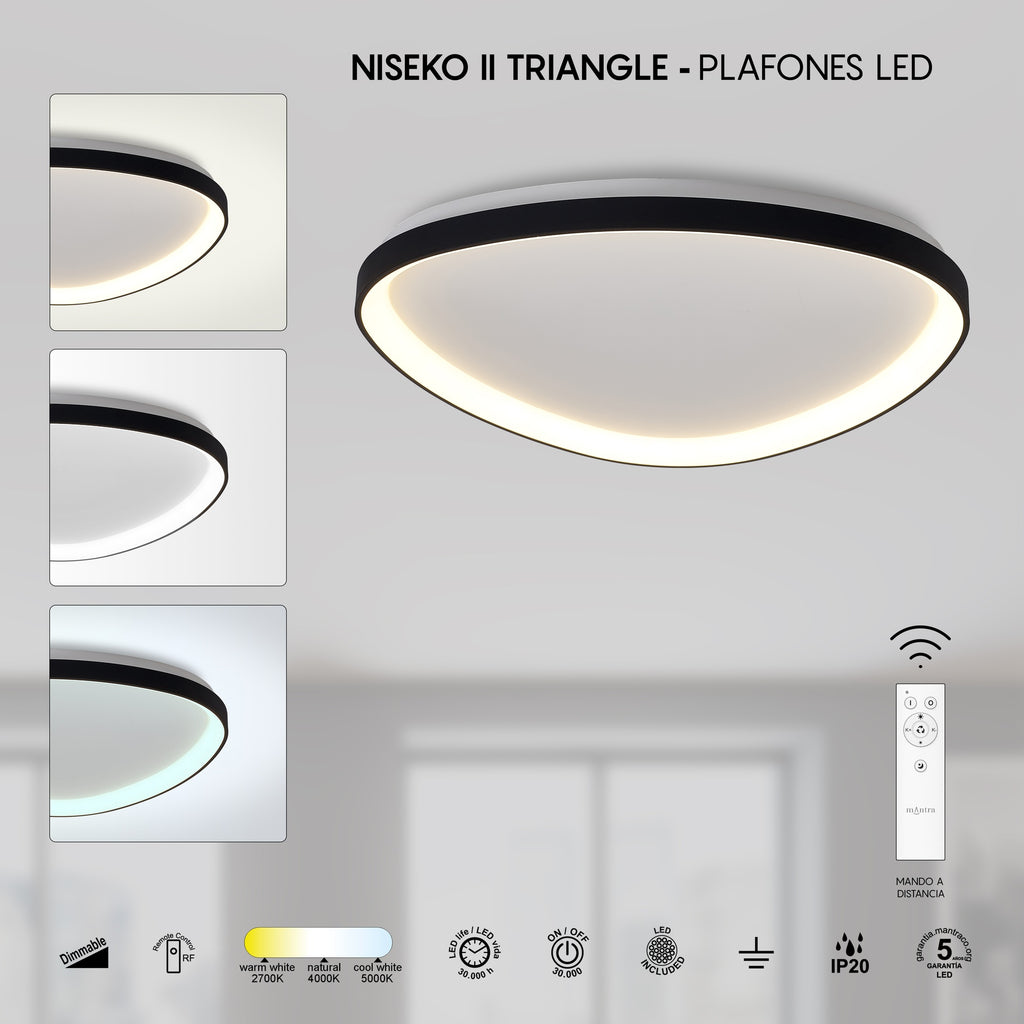 Mantra NISEKO II DIMABILNA stropna svjetiljka LED 62W CCT 61CM CRNA