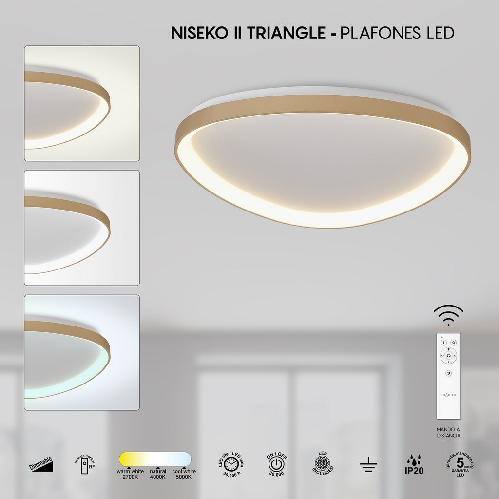 Mantra NISEKO II DIMABILNA stropna svjetiljka LED 62W CCT 61CM ZLATNA