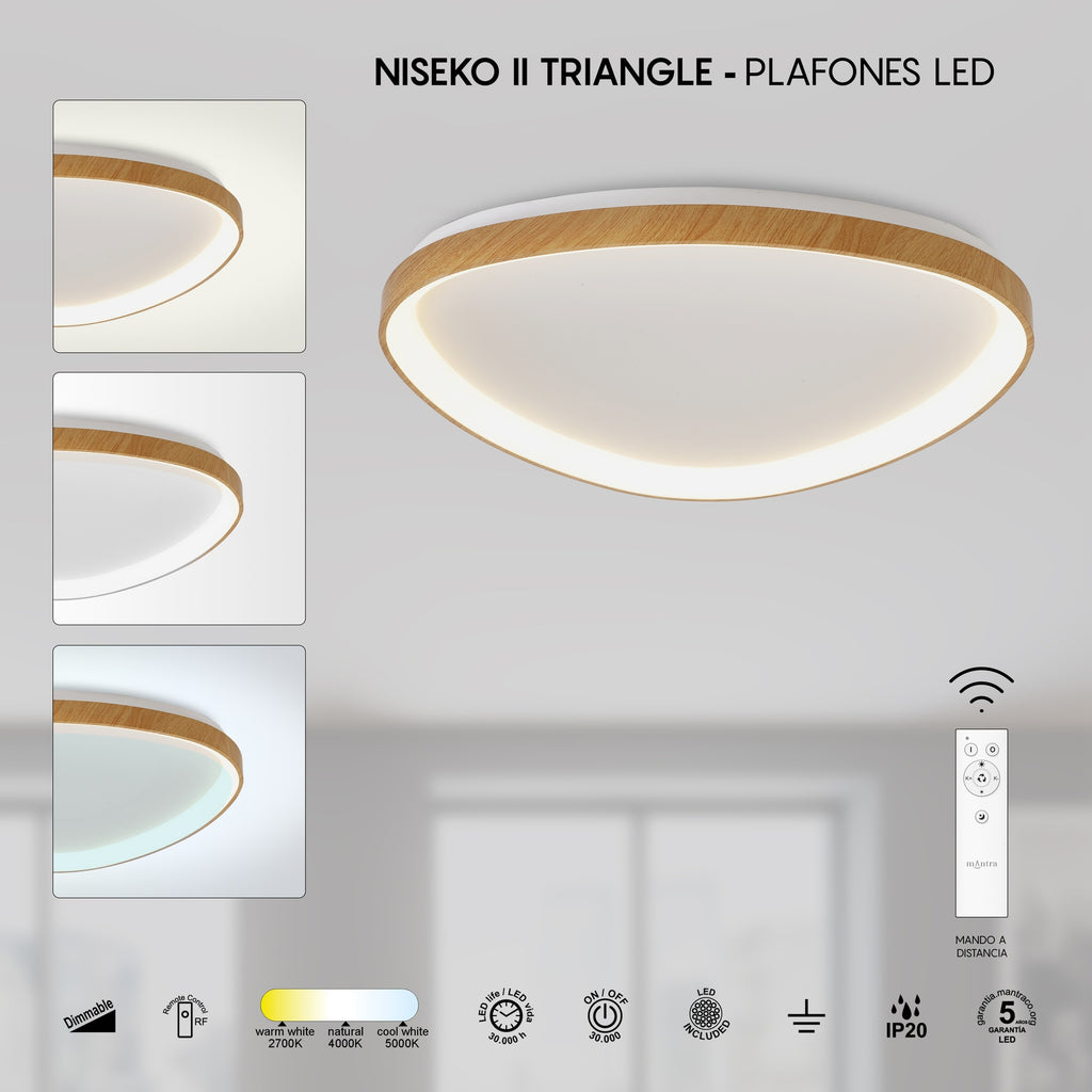 Mantra NISEKO II DIMABILNA stropna svjetiljka LED 62W CCT 61CM DRVO