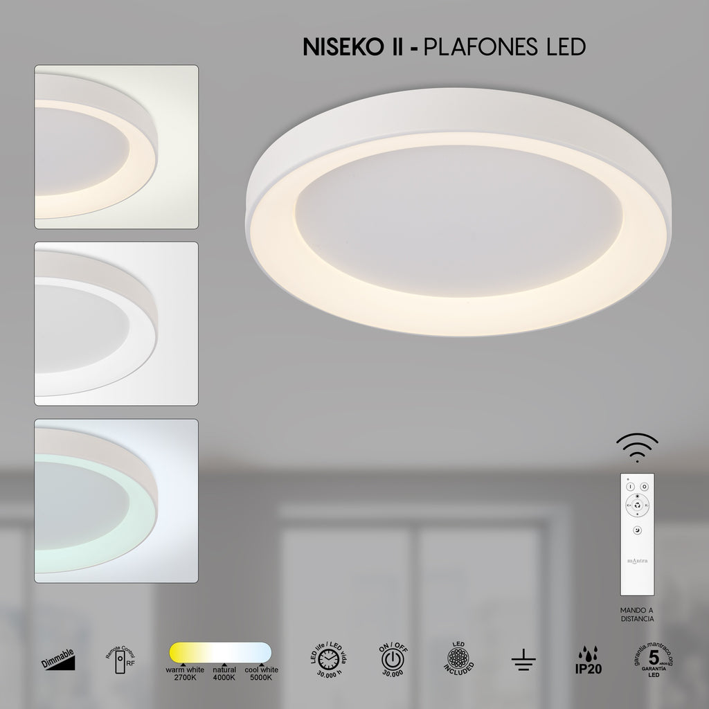 Mantra NISEKO II DIMABILNA stropna svjetiljka LED 75W CCT 90CM BIJELA