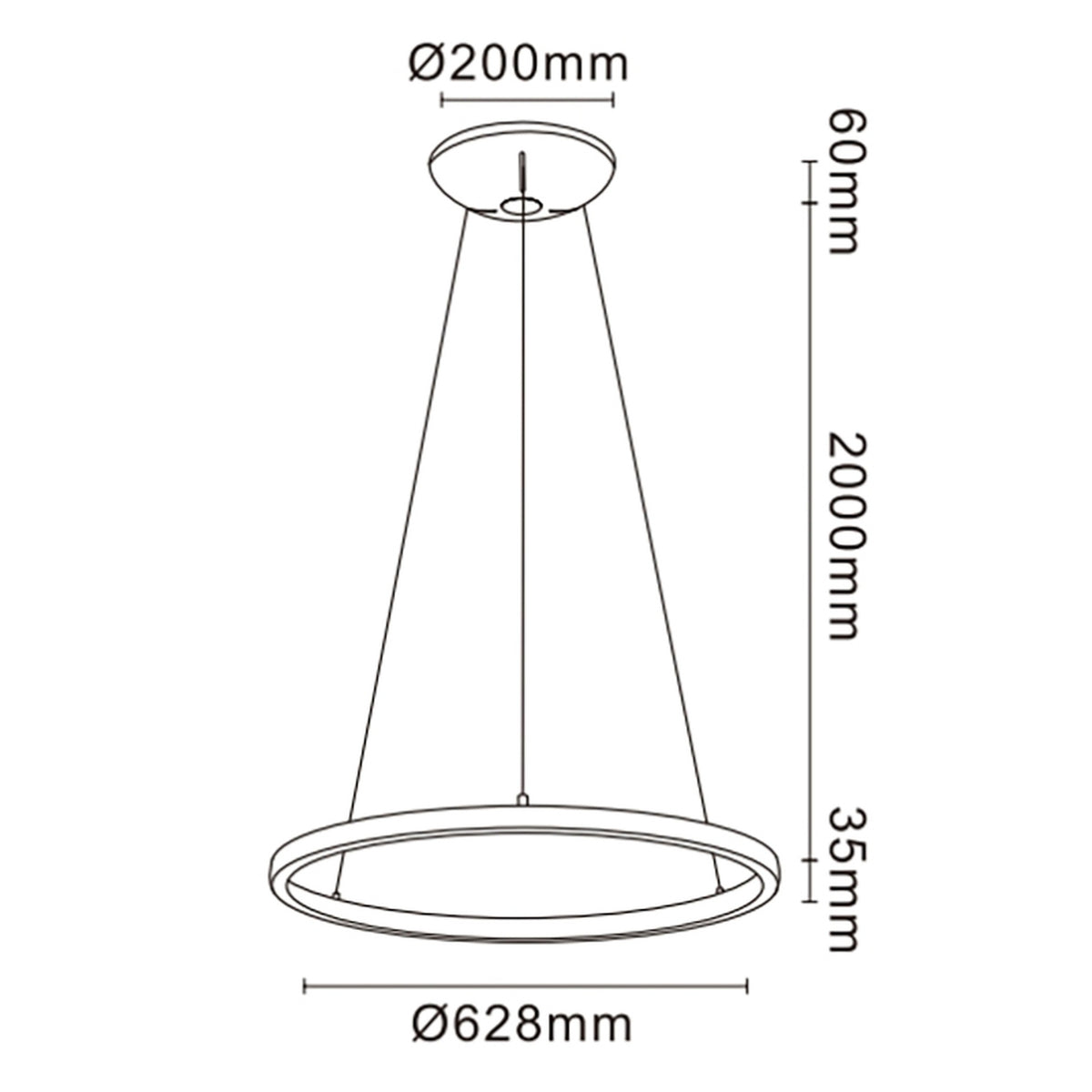 Mantra RIUMAR Viseća svjetiljka LED 40+15W 3000K 628MM BIJELA