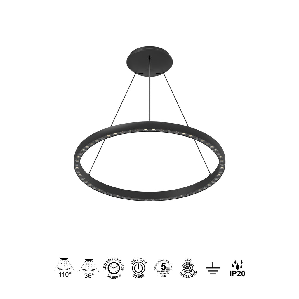 Mantra RIUMAR Viseća svjetiljka LED 40+15W 3000K 628MM CRNA