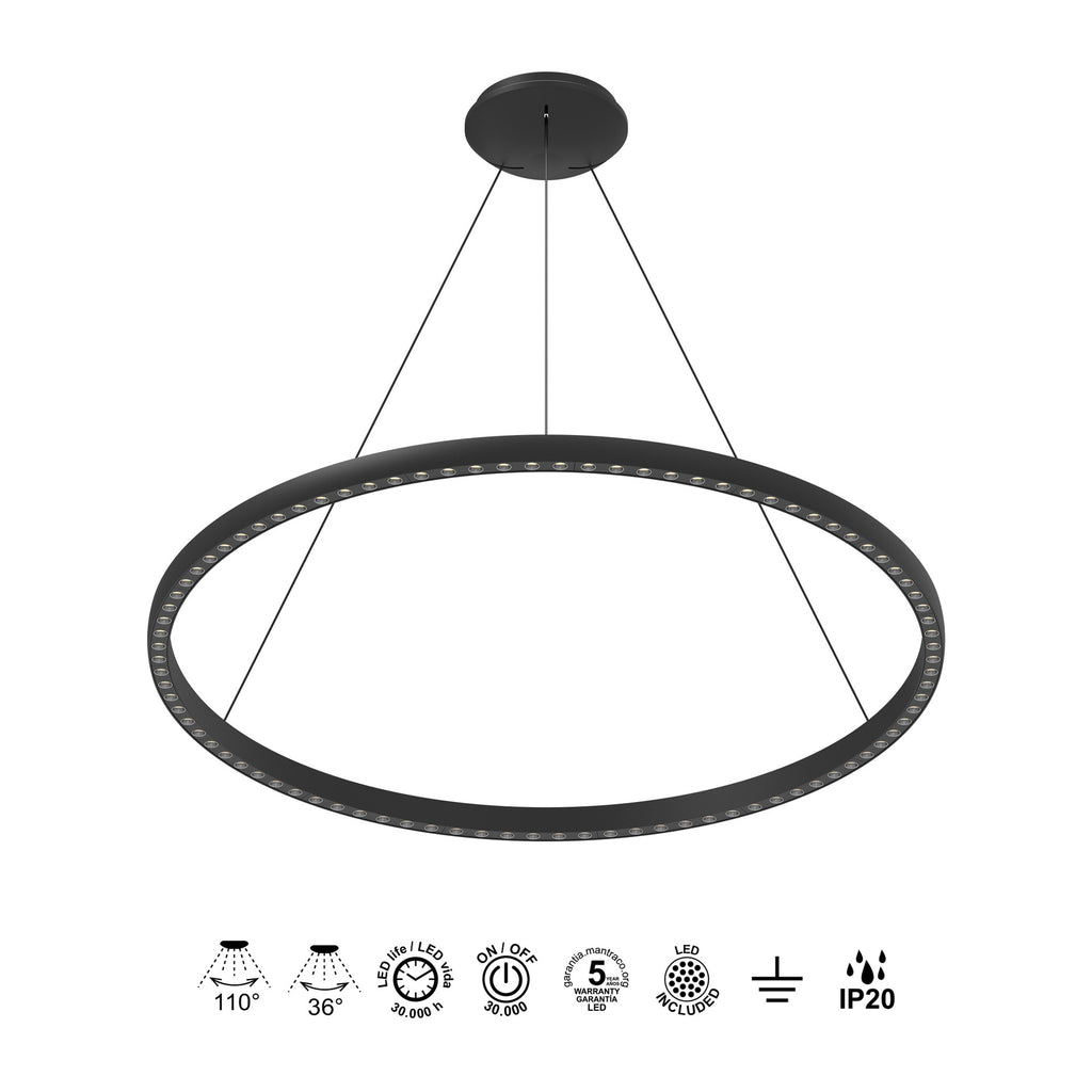 Mantra RIUMAR Viseća svjetiljka LED 60+20W 3000K 928MM CRNA