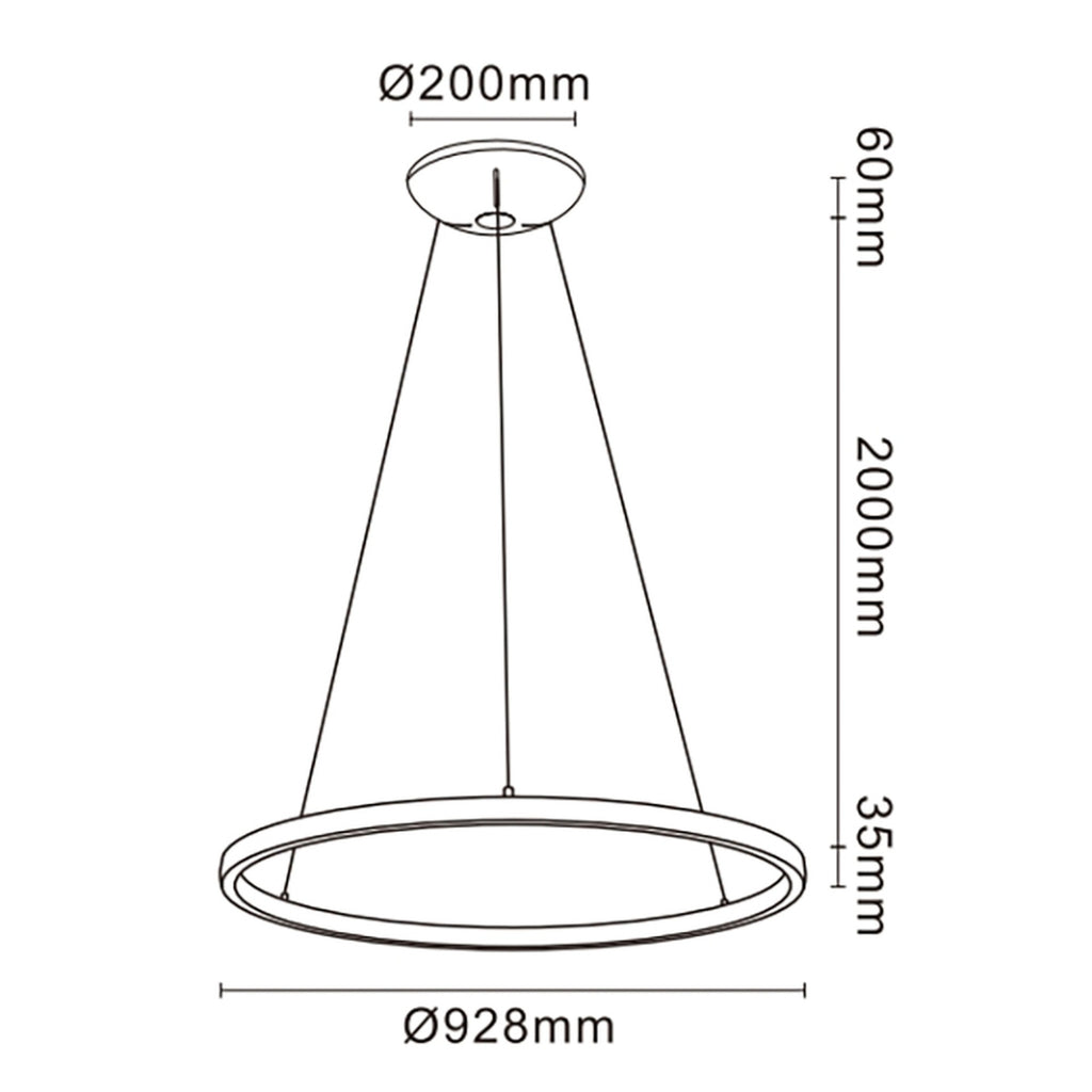 Mantra RIUMAR Viseća svjetiljka LED 60+20W 3000K 928MM PJEŠČANO ZLATNA