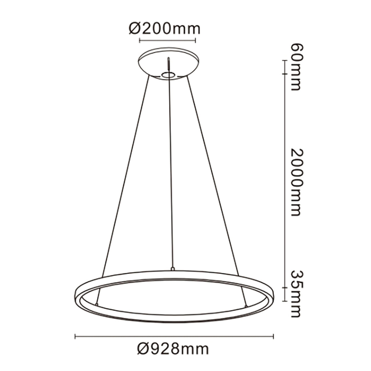 Mantra RIUMAR Viseća svjetiljka LED 60+20W 3000K 928MM PJEŠČANO ZLATNA