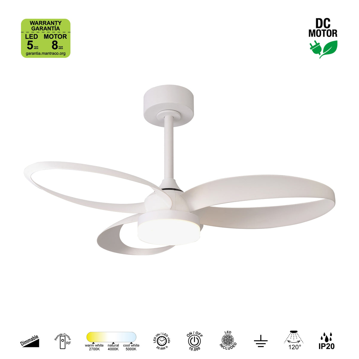 Mantra INFINITY FAN LED stropni ventilator 92cm BIJELI