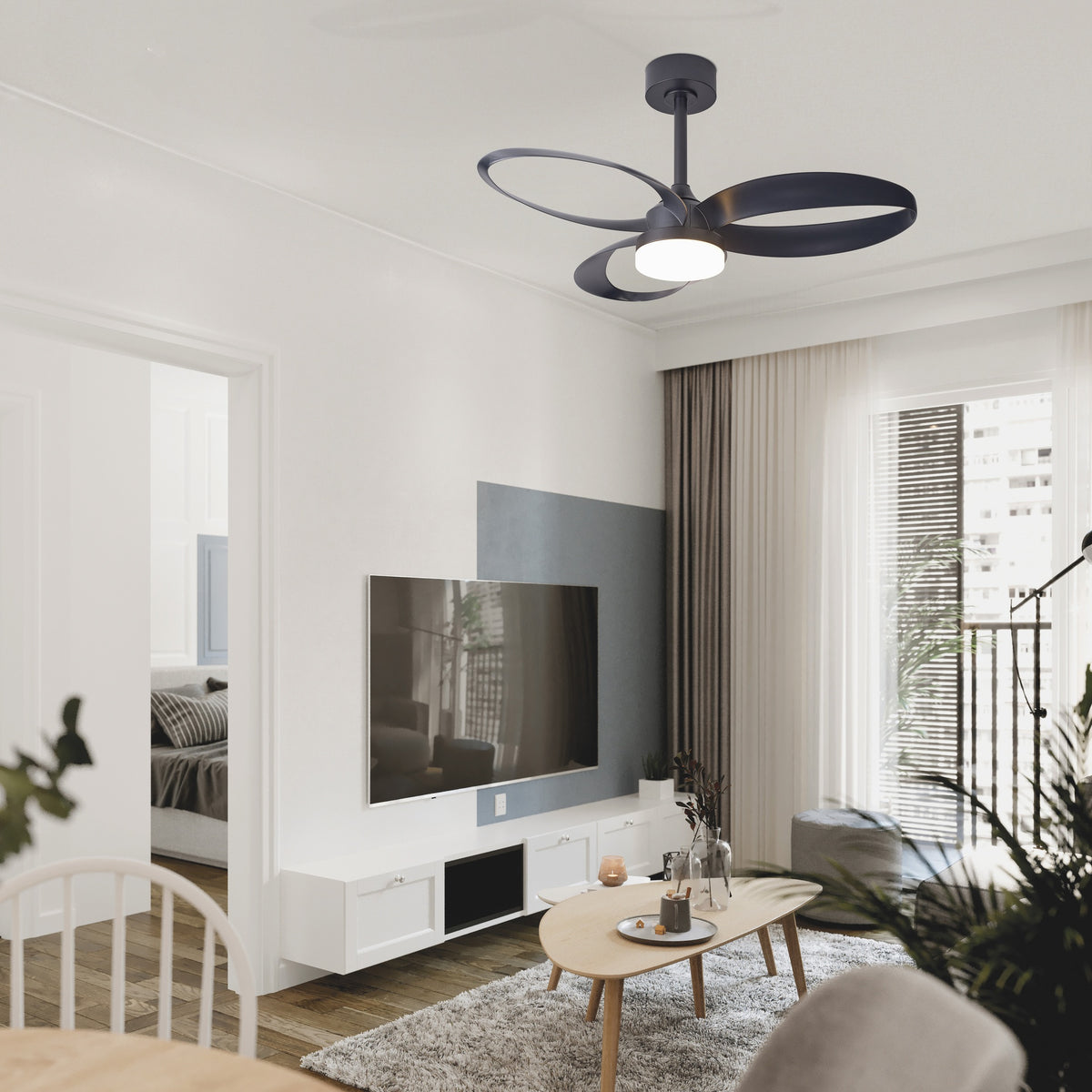 Mantra INFINITY FAN LED stropni ventilator 92cm CRNI