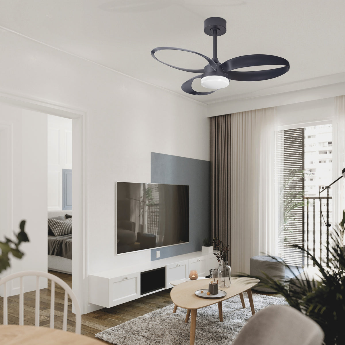 Mantra INFINITY FAN LED stropni ventilator 92cm CRNI