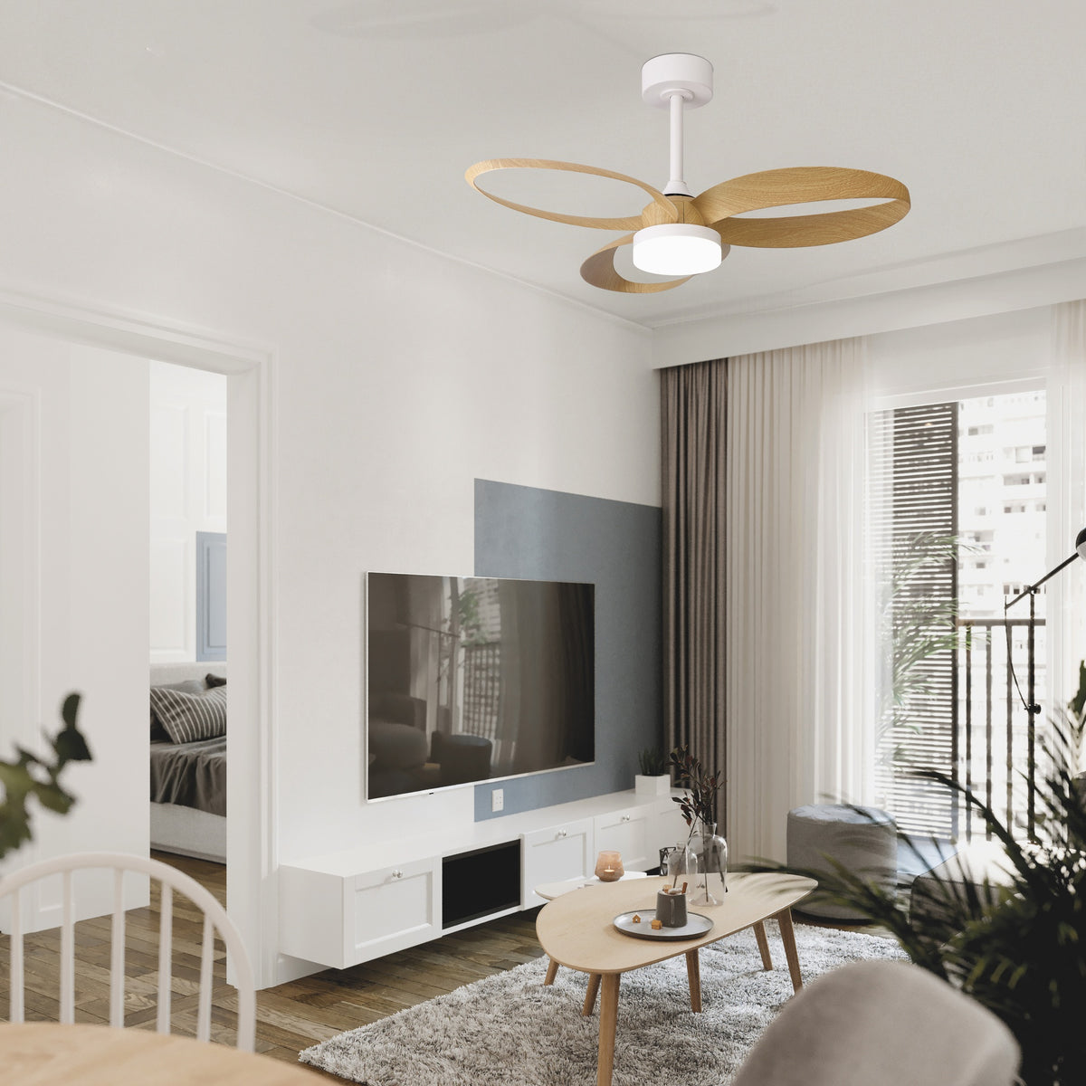 Mantra INFINITY FAN LED stropni ventilator 92cm DRVO/BIJELA