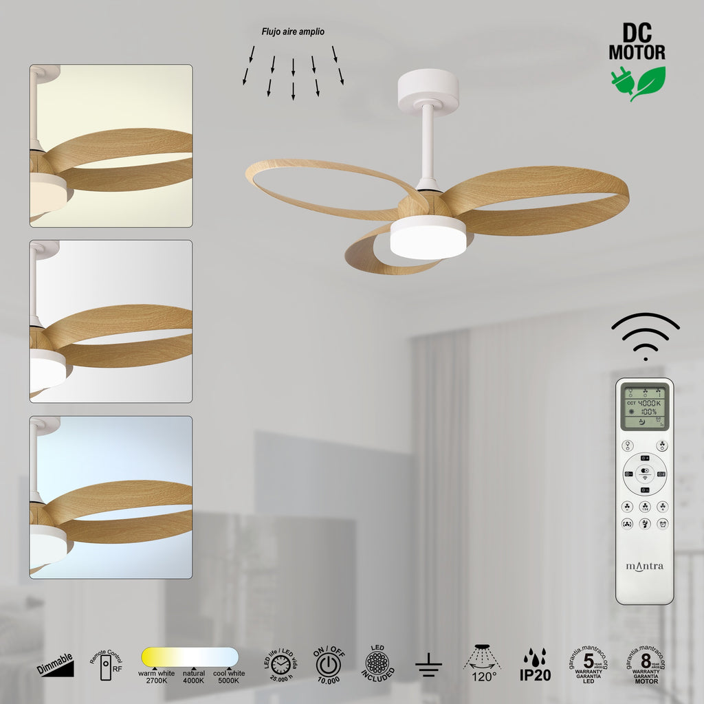 Mantra INFINITY FAN LED stropni ventilator 92cm DRVO/BIJELA