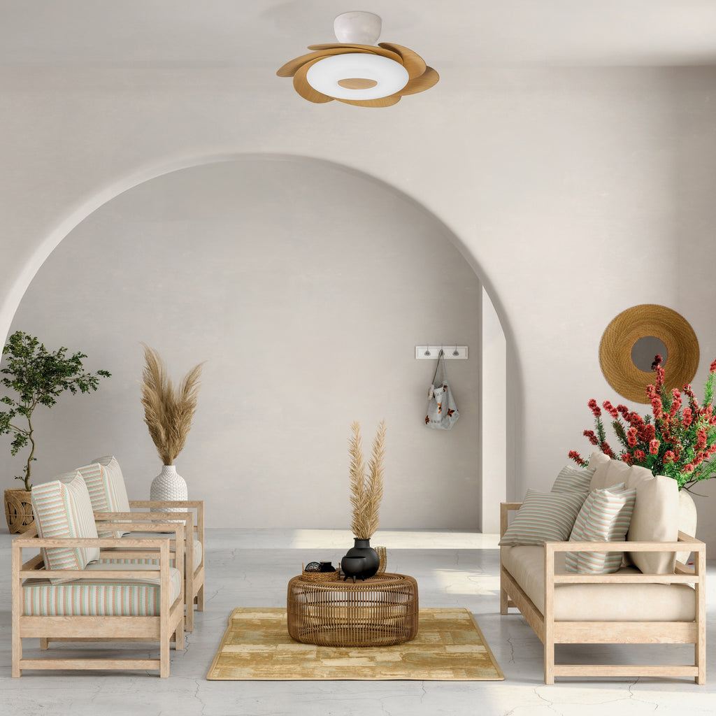 Mantra FLOWER LED stropni ventilator 79cm DRVO/BIJELA