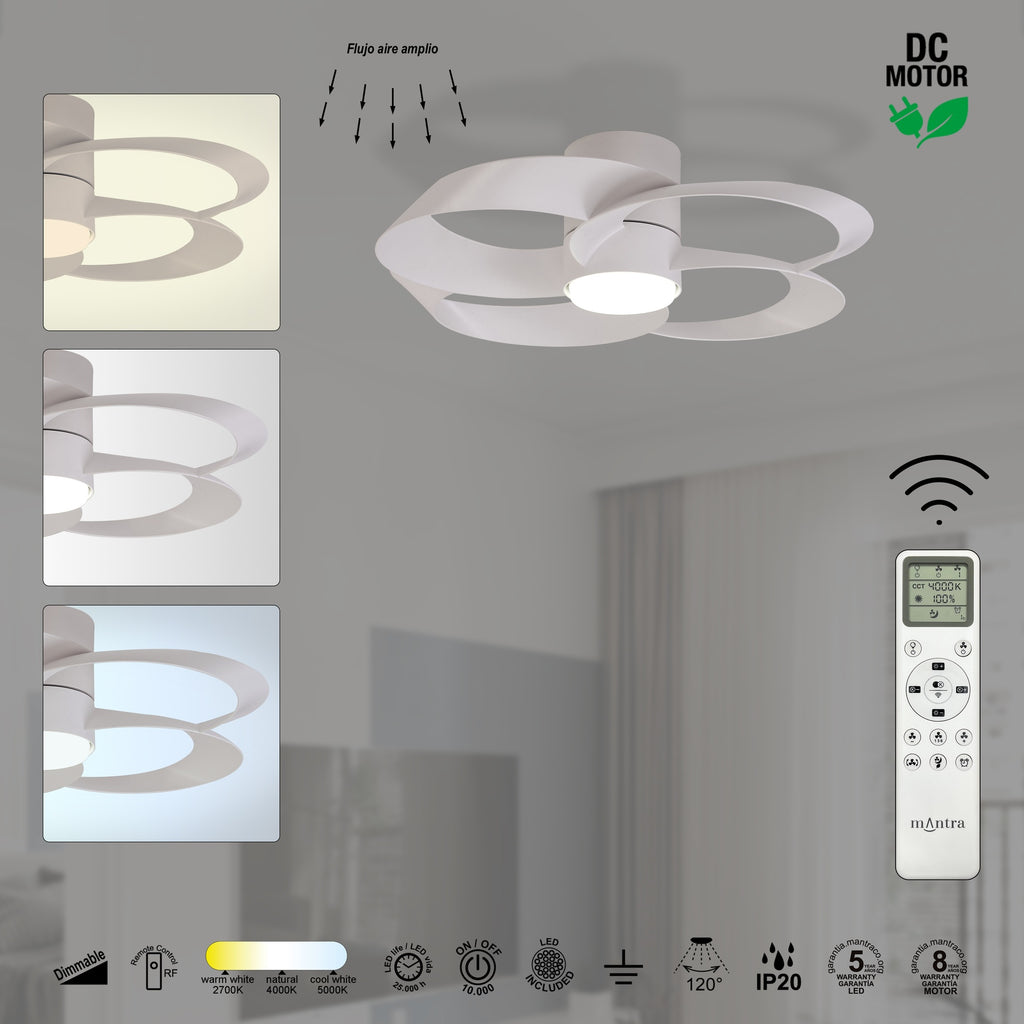 Mantra ROSE LED stropni ventilator 122cm BIJELI