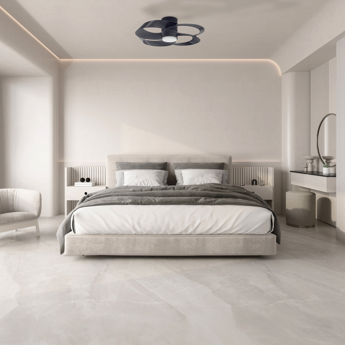Mantra ROSE LED stropni ventilator 122cm CRNI