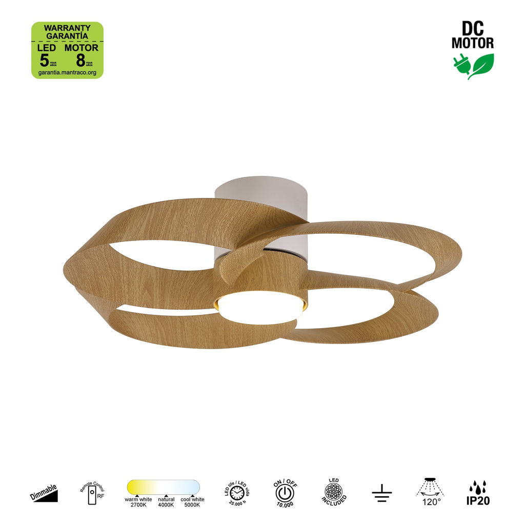 Mantra ROSE LED stropni ventilator 122cm DRVO/BIJELA