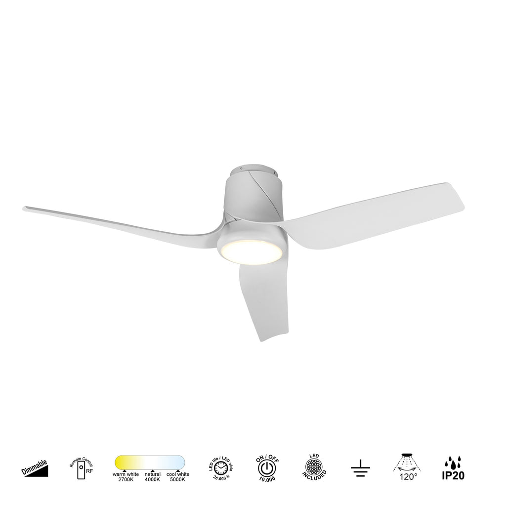 Mantra USHUAIA PAMETNI LED stropni ventilator 133cm BIJELI