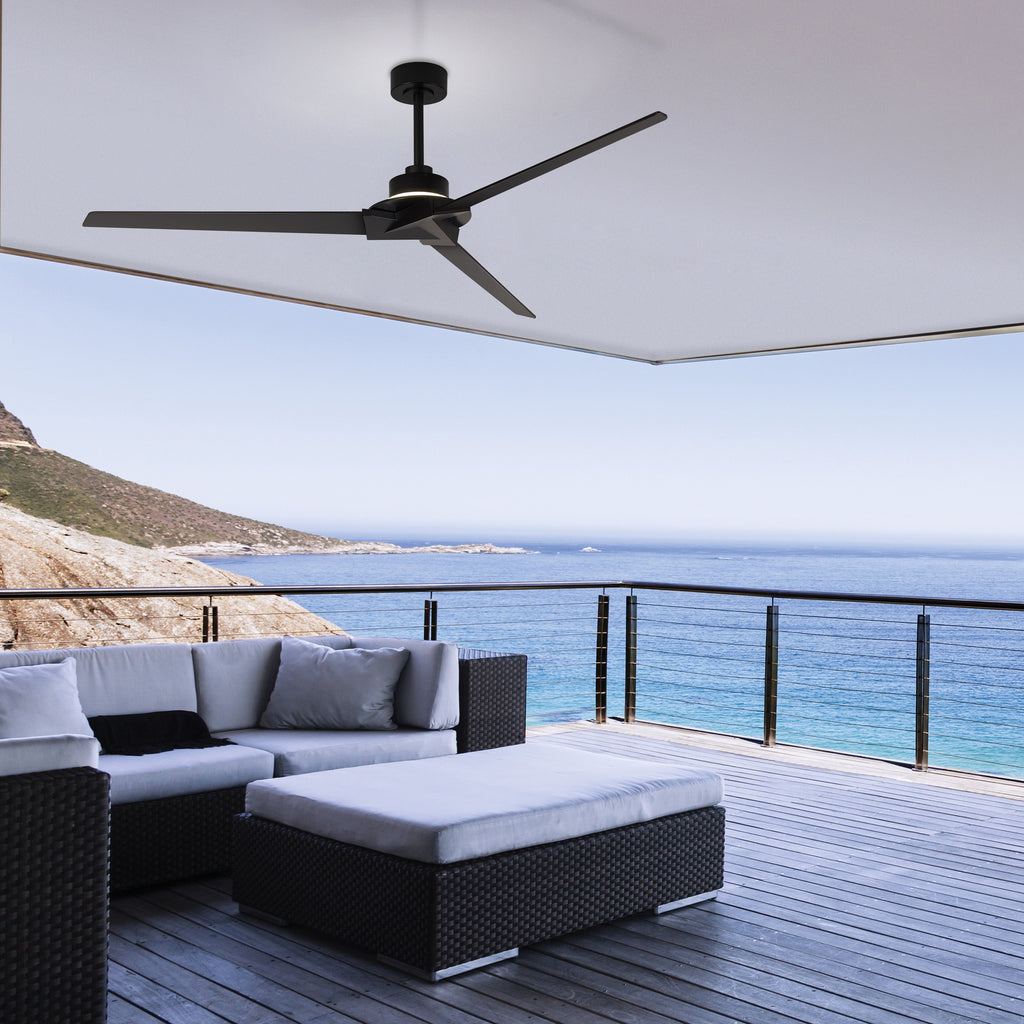 Mantra BRISA PAMETNI LED stropni ventilator 177cm IP44 DRVO/CRNA