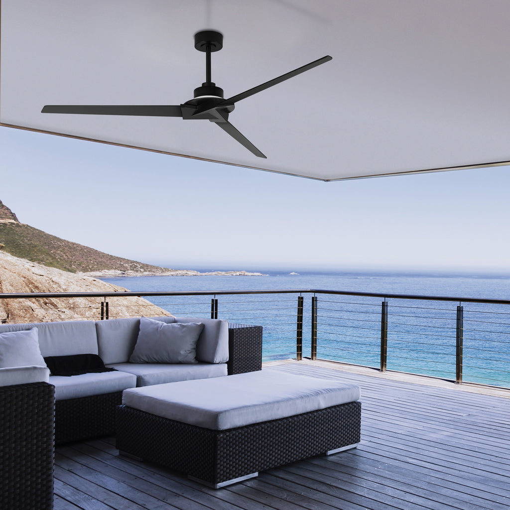 Mantra BRISA PAMETNI LED stropni ventilator 177cm IP44 DRVO/CRNA