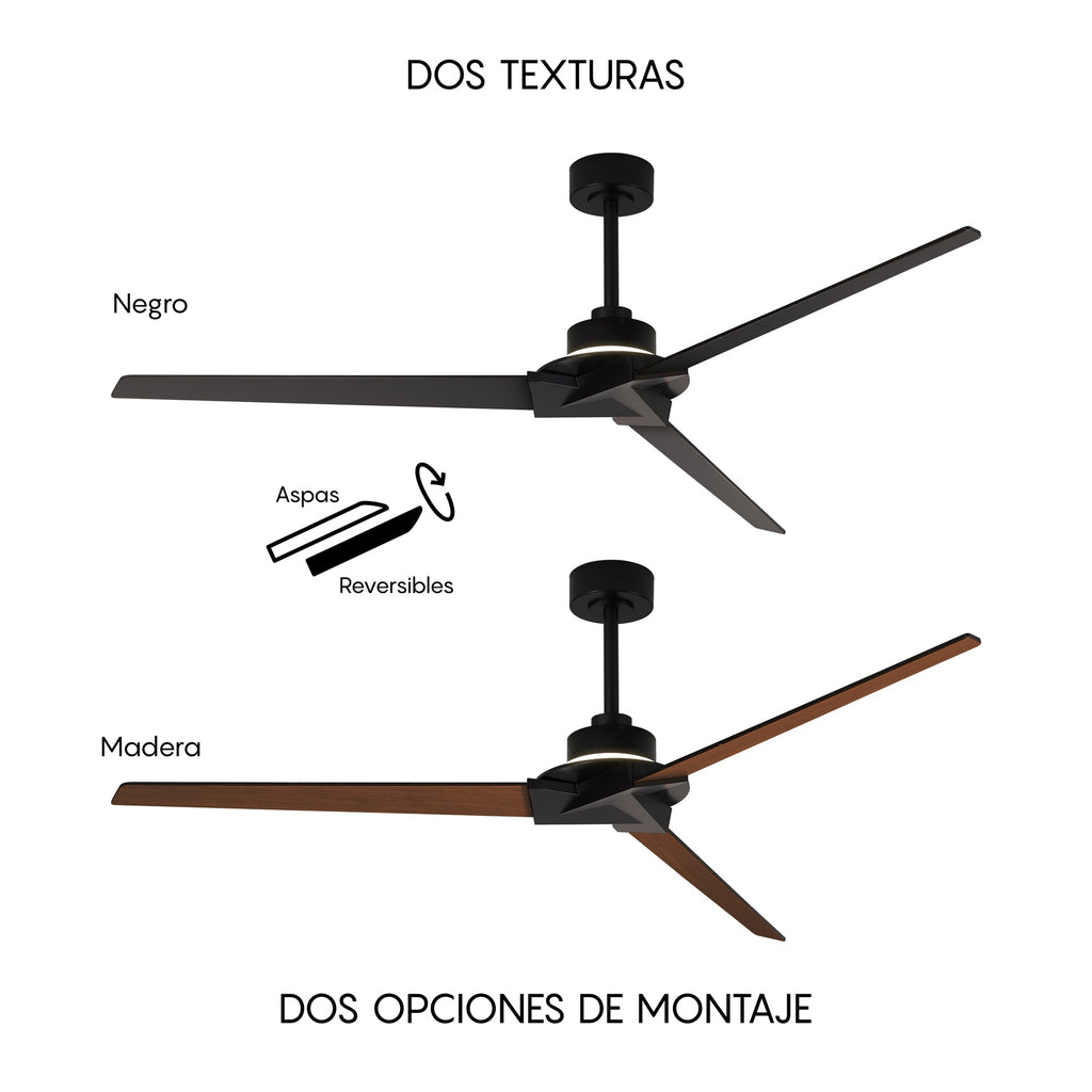 Mantra BRISA PAMETNI LED stropni ventilator 177cm IP44 DRVO/CRNA