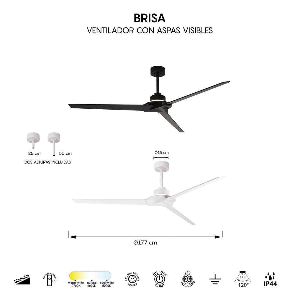 Mantra BRISA PAMETNI LED stropni ventilator 177cm IP44 BIJELI