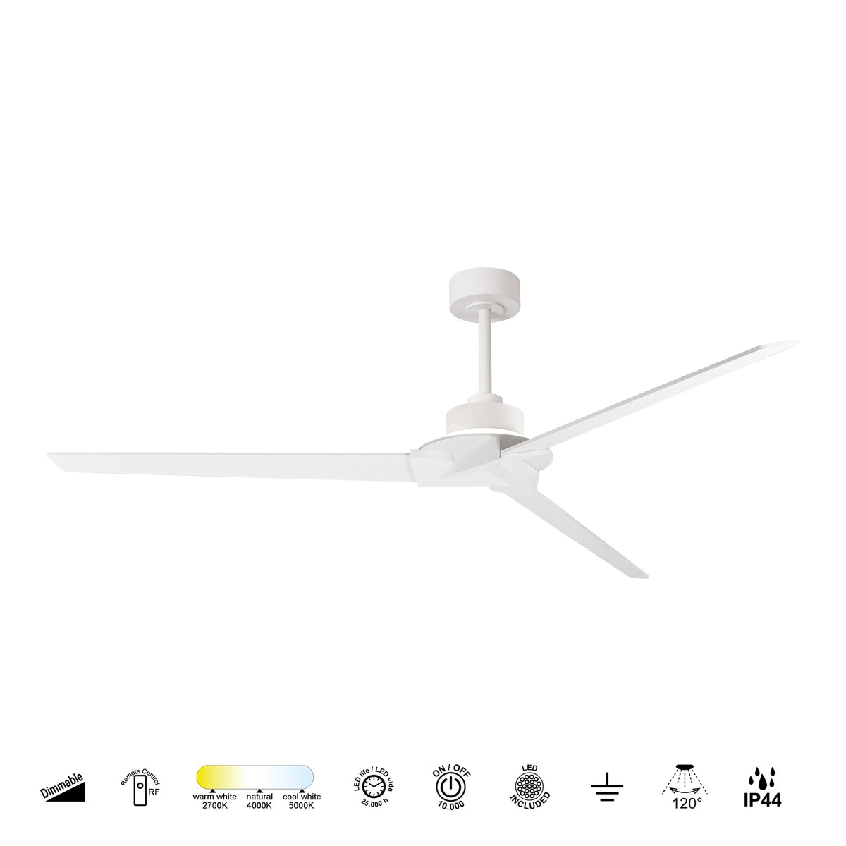 Mantra BRISA PAMETNI LED stropni ventilator 177cm IP44 BIJELI