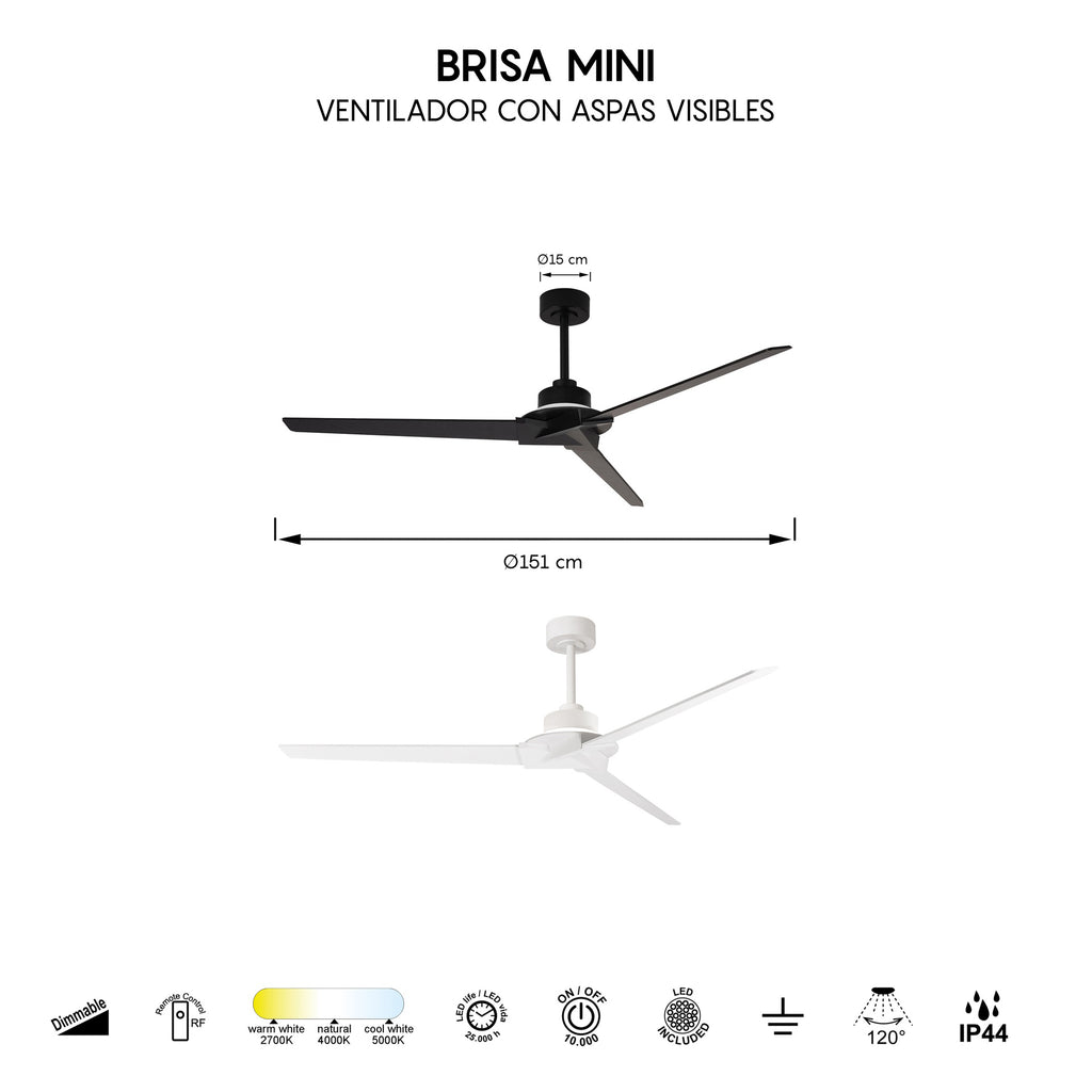Mantra BRISA MINI PAMETNI LED stropni ventilator 151cm IP44 BIJELI