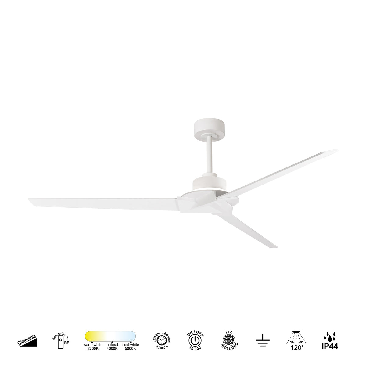 Mantra BRISA MINI PAMETNI LED stropni ventilator 151cm IP44 BIJELI