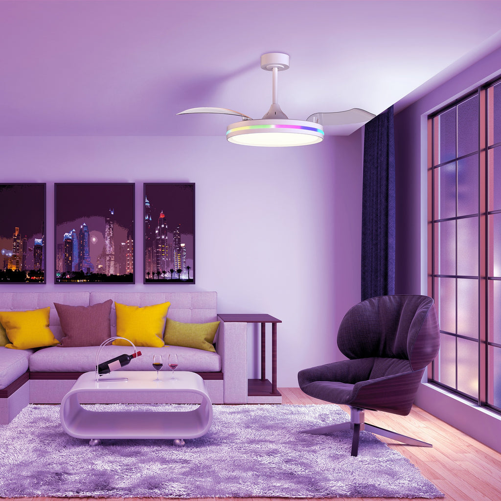 Mantra NORTH stropni LED RGB ventilator 91cm BIJELI