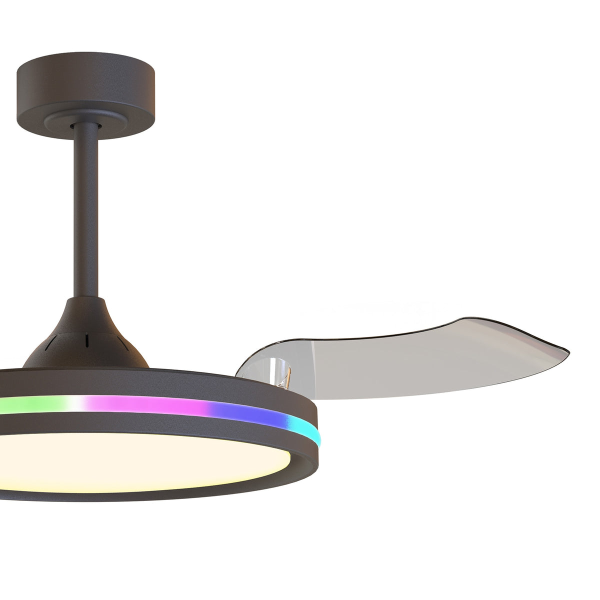 Mantra NORTH stropni LED RGB ventilator 91cm CRNI