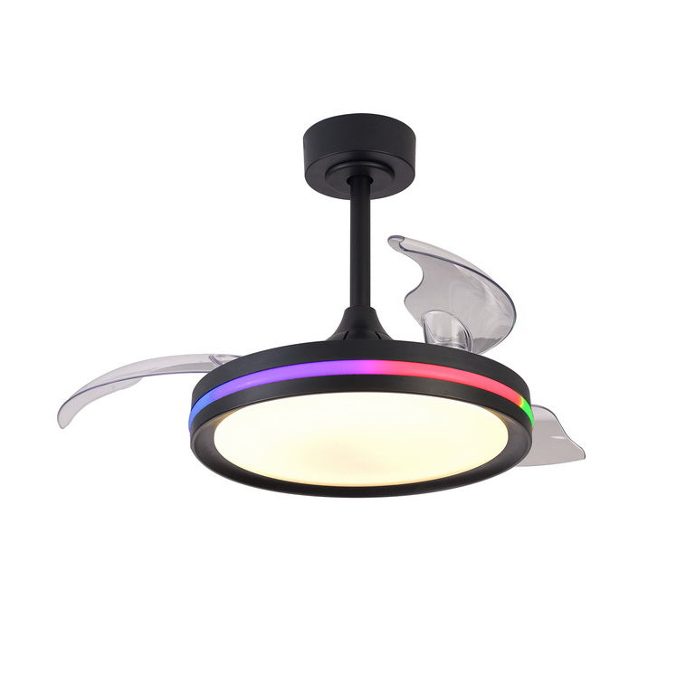 Mantra NORTH stropni LED RGB ventilator 91cm CRNI
