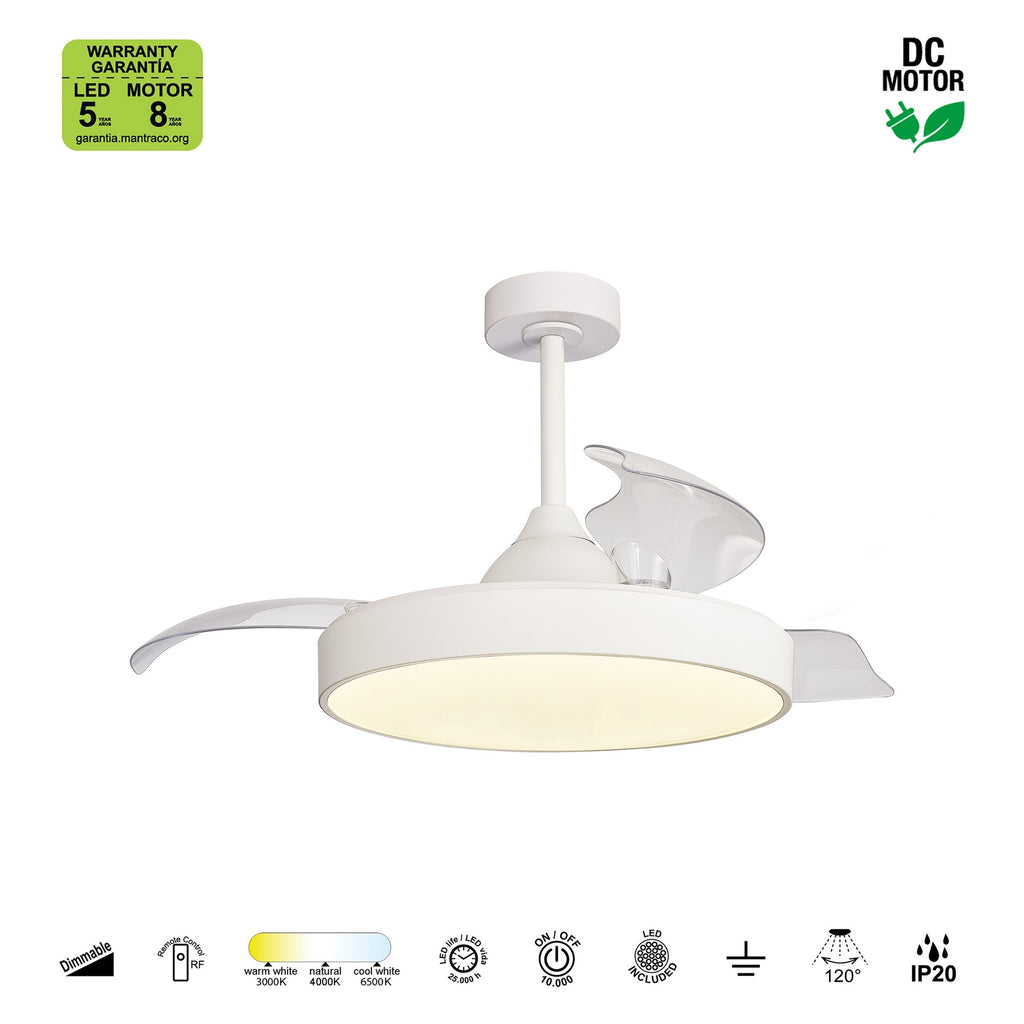 Mantra ALASKA PAMETNI LED stropni ventilator 106cm BIJELI