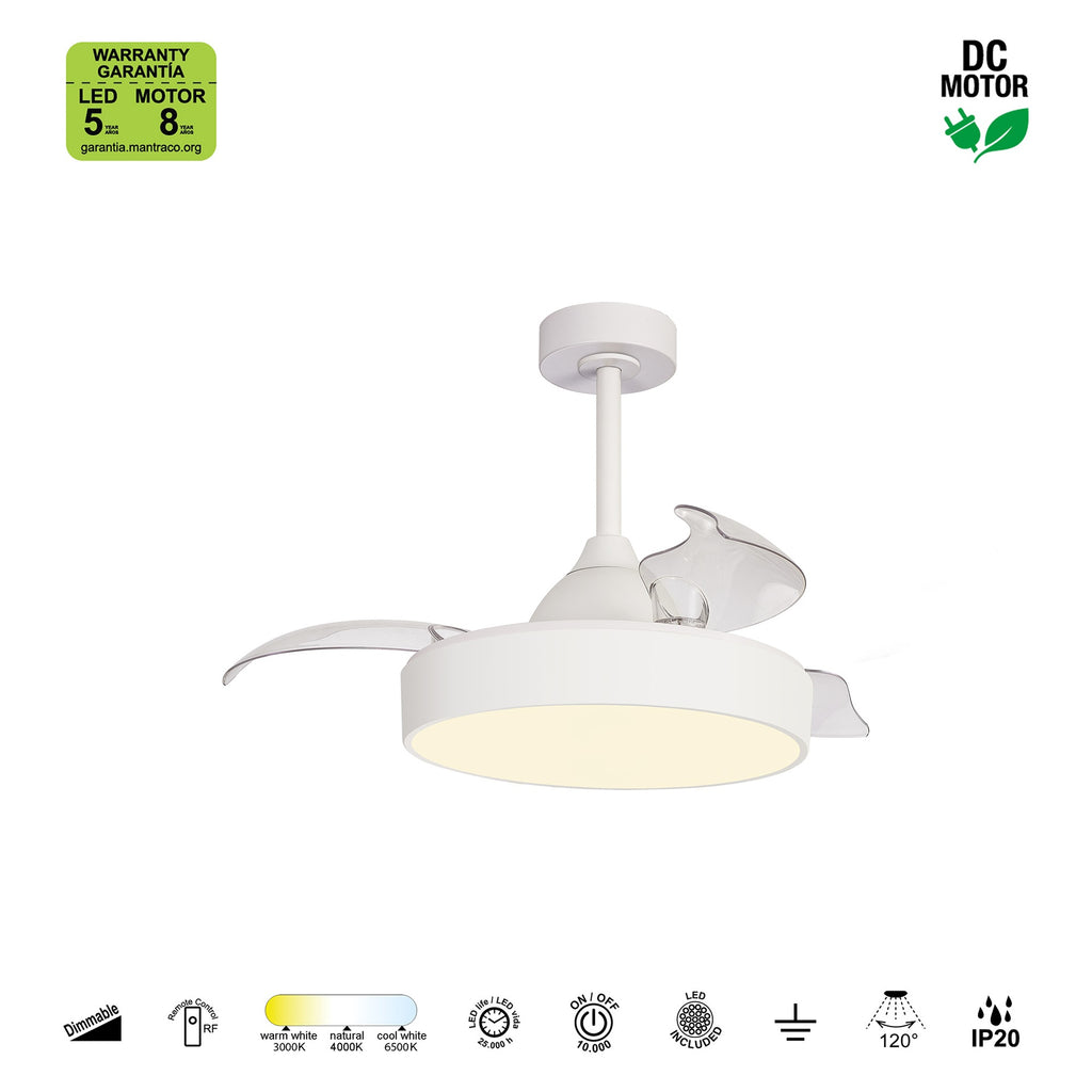 Mantra ALASKA MINI PAMETNI LED stropni ventilator 91cm BIJELI