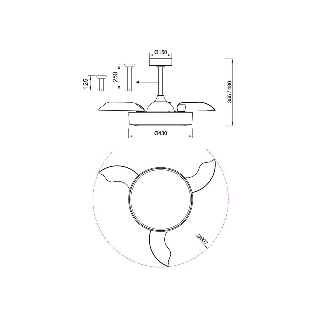 Mantra ALASKA MINI PAMETNI LED stropni ventilator 91cm BIJELI