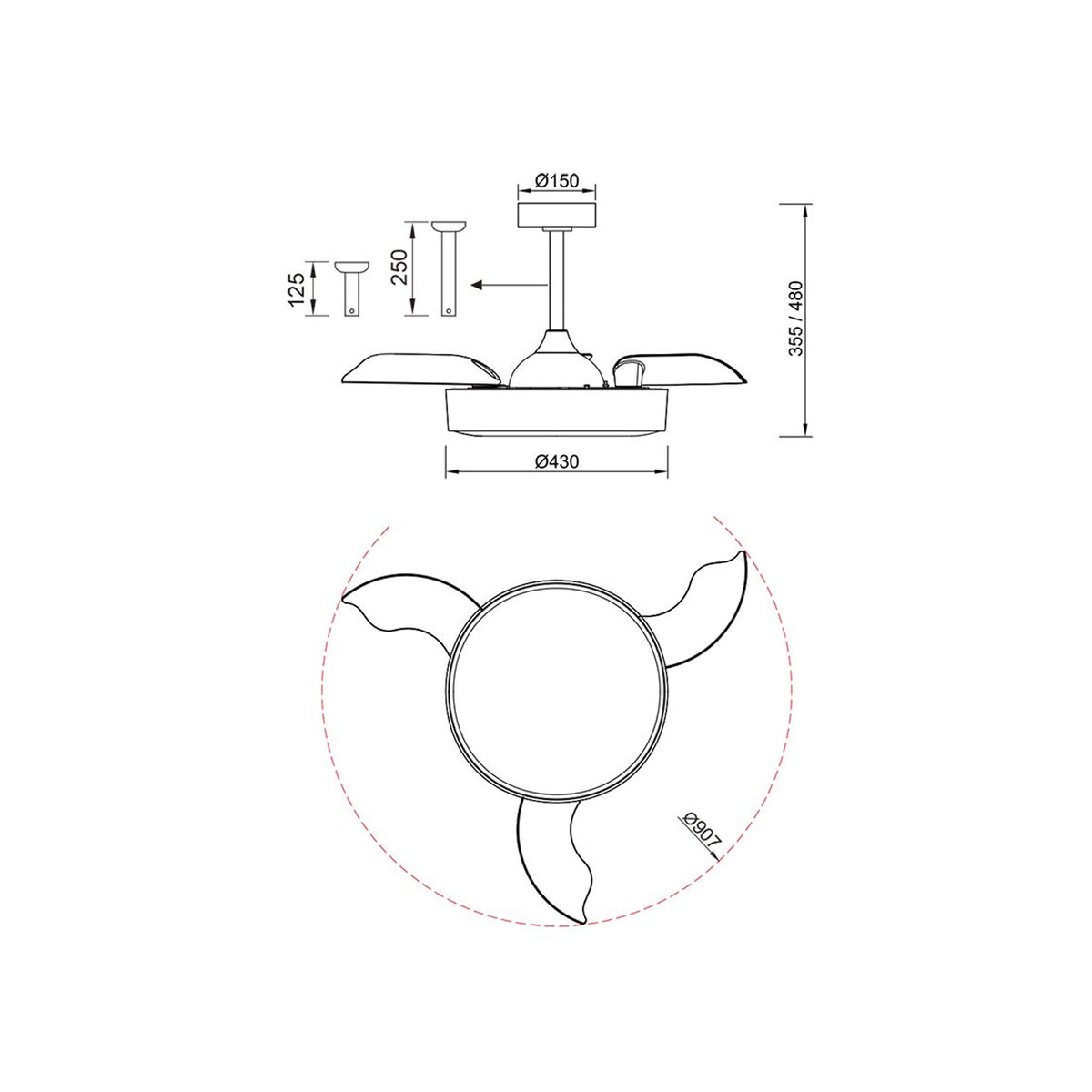 Mantra ALASKA MINI PAMETNI LED stropni ventilator 91cm DRVO/BIJELA