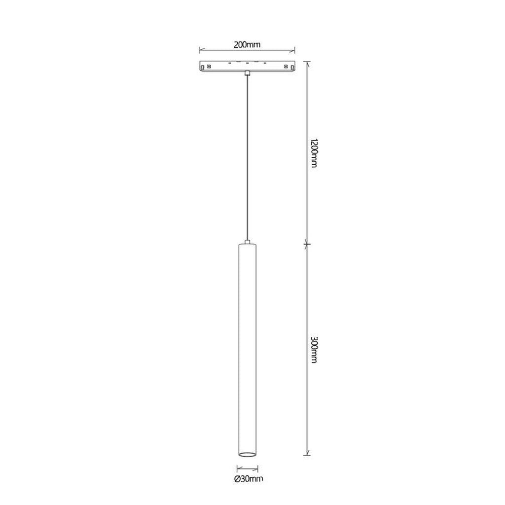 LED viseća svjetiljka 5W 4000K 48V 30CM za Magnetni sustav Mantra MAGNETO, CRNA