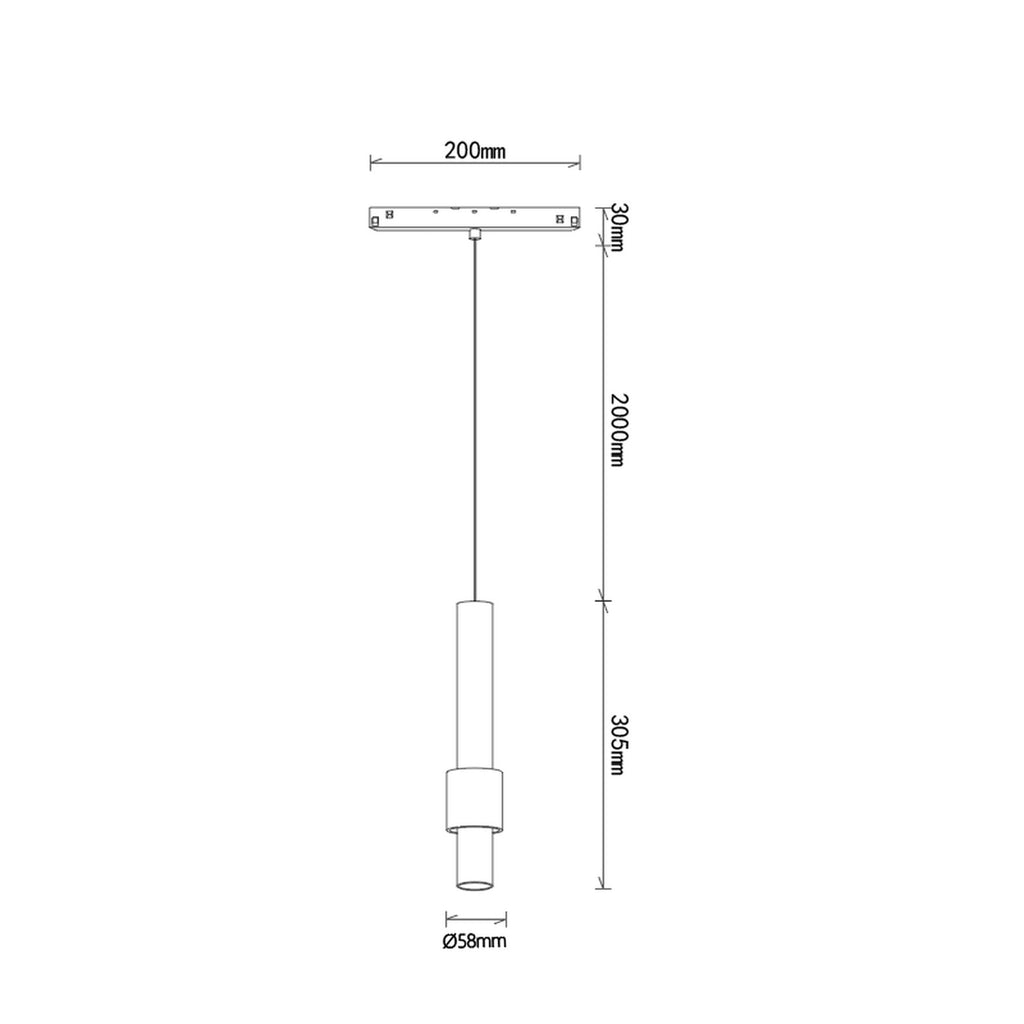LED viseća svjetiljka 7W 4000K 48V 30CM za Magnetni sustav Mantra MAGNETO, CRNA/ZLATNA