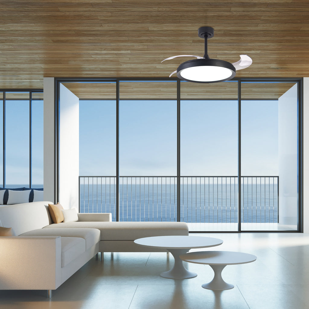 Mantra MISTRAL FAN stropni LED ventilator 106cm CRNI