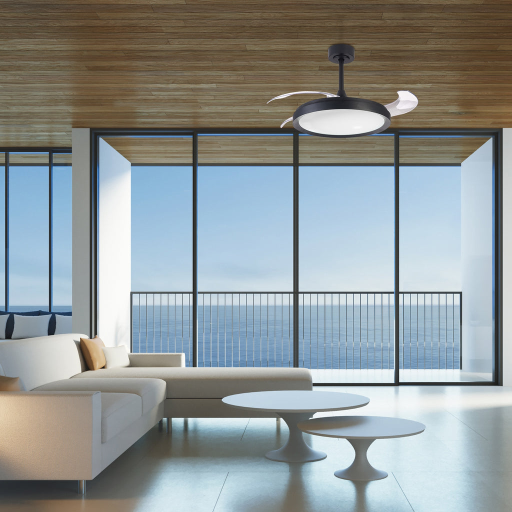 Mantra MISTRAL FAN stropni LED ventilator 106cm CRNI