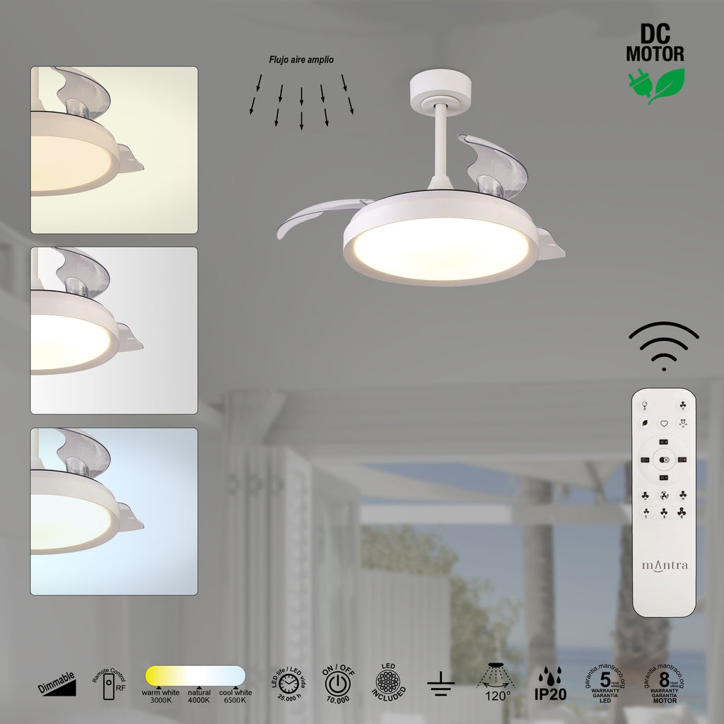 Mantra MISTRAL FAN stropni LED ventilator 91cm BIJELI