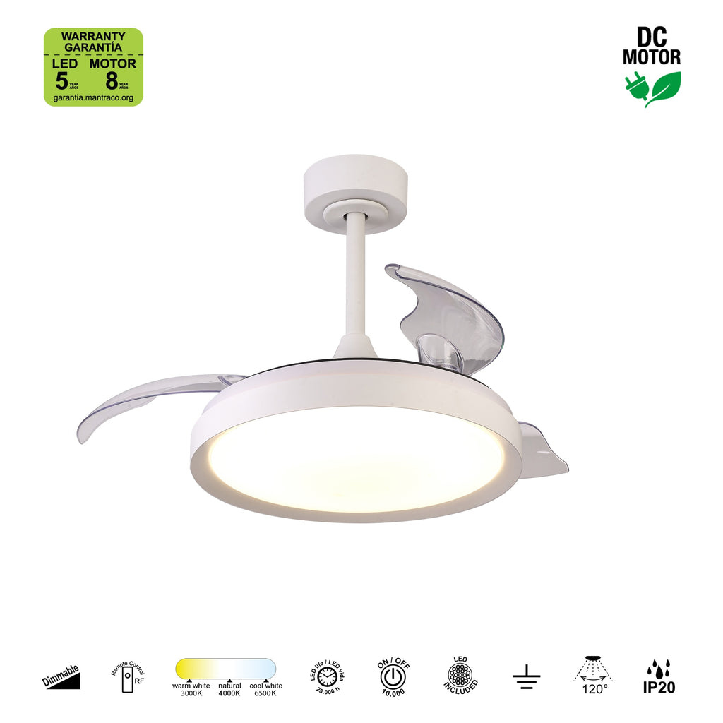 Mantra MISTRAL FAN stropni LED ventilator 91cm BIJELI