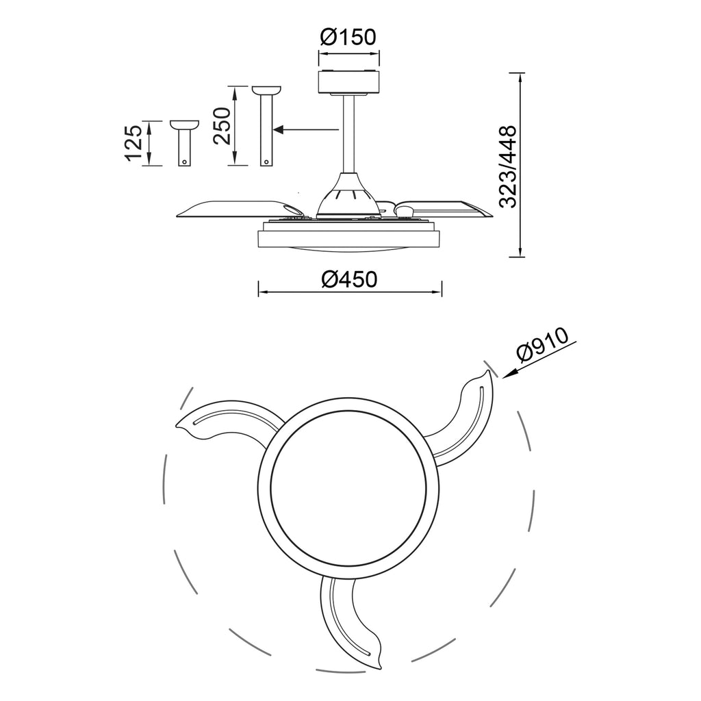 Mantra MISTRAL FAN stropni LED ventilator 91cm DRVO/BIJELA