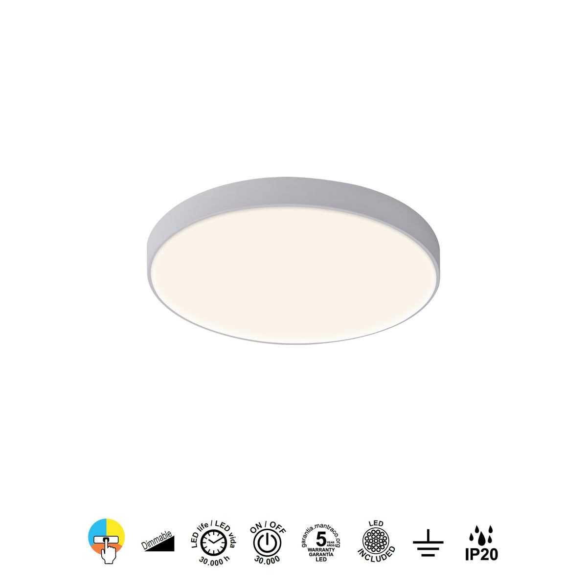 Mantra CUMBUCO II stropna svjetiljka LED 30W 38CM CCT BIJELA
