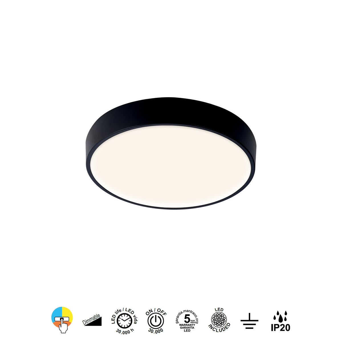 Mantra CUMBUCO II stropna svjetiljka LED 30W 38CM CCT CRNA
