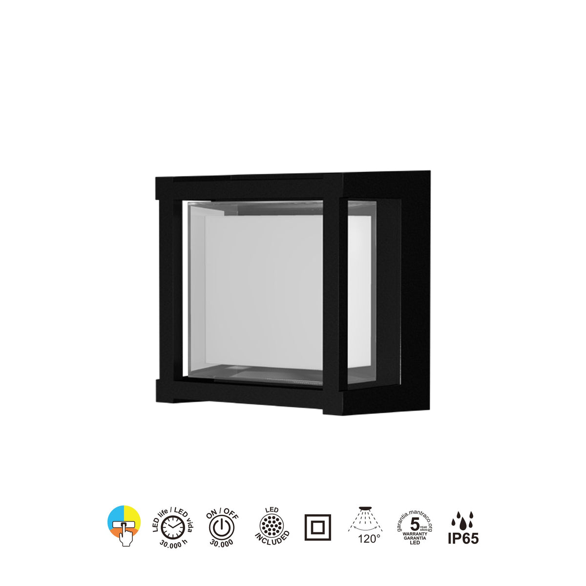 Mantra CREEK vanjska zidna/stropna LED svjetiljka  15W CCT IP65 KVADRATNA CRNA