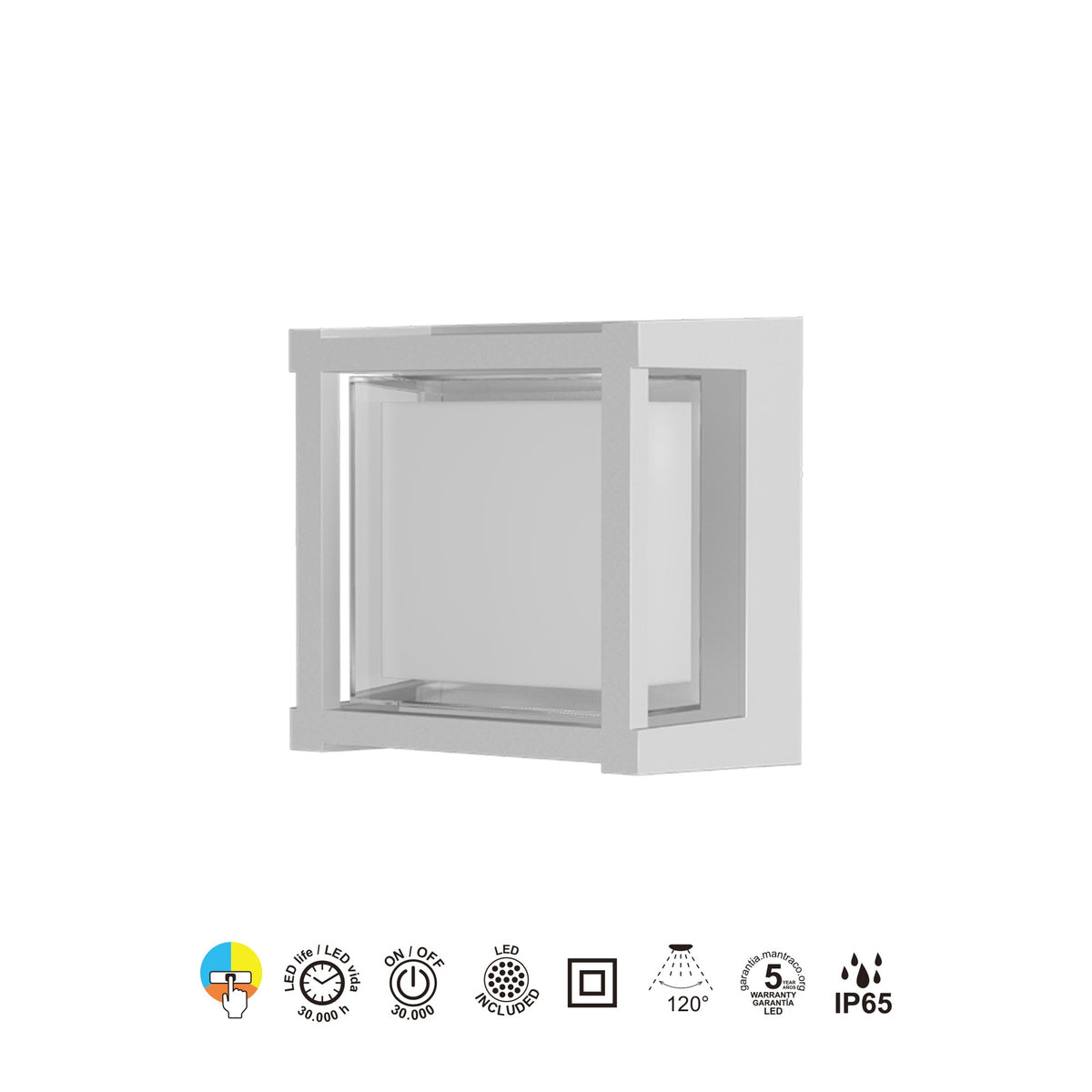 Mantra CREEK vanjska zidna/stropna LED svjetiljka  15W CCT IP65 KVADRATNA BIJELA
