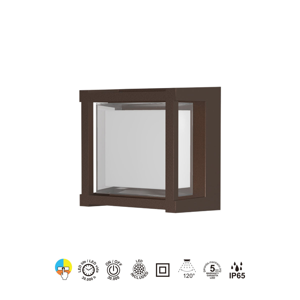 Mantra CREEK vanjska zidna/stropna LED svjetiljka  15W CCT IP65 KVADRATNA SMEĐA