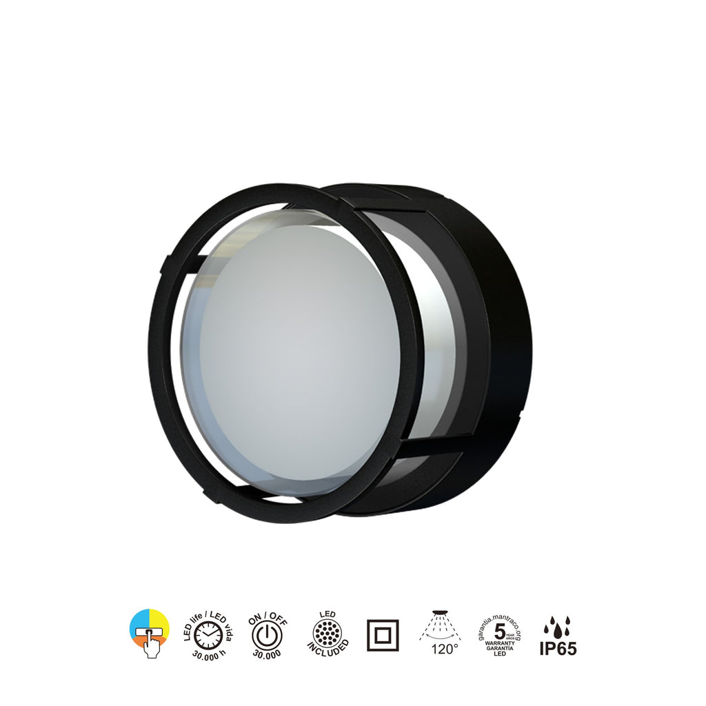 Mantra CREEK vanjska zidna/stropna LED svjetiljka  15W CCT IP65 OKRUGLA CRNA
