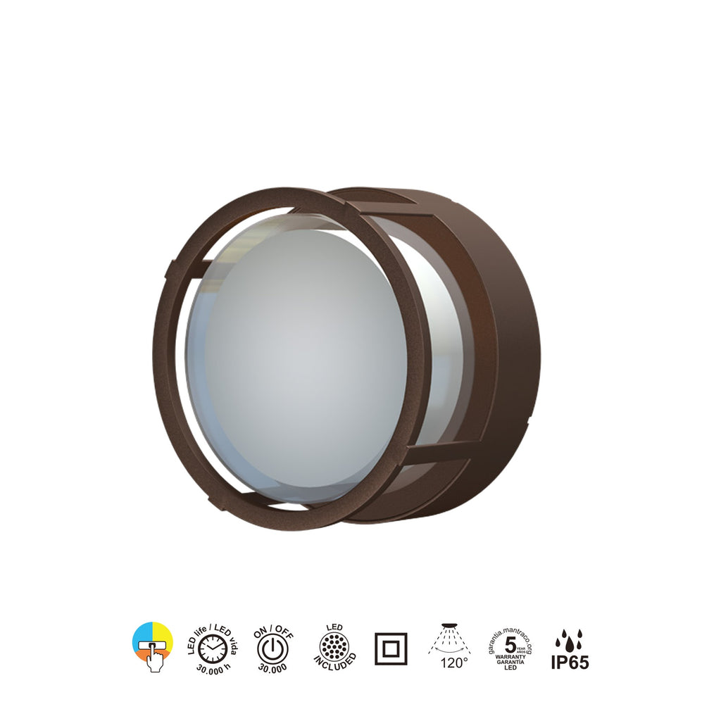 Mantra CREEK vanjska zidna/stropna LED svjetiljka  15W CCT IP65 OKRUGLA SMEĐA